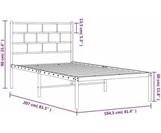 Lova Metalinis lovos rėmas su galvūgaliu, juodos spalvos, 100x200cm