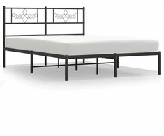 Lova Metalinis lovos rėmas su galvūgaliu, juodos spalvos, 140x190cm