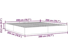 Lova Osmanų lovos rėmas be čiužinio Juodas 200x200 cm audinys