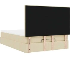 Osmanų lova su čiužiniu ir LED kreminiu 140x190cm audinys