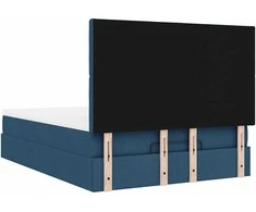 Osmanų lova su čiužiniu ir LED Mėlynas 140x190cm audinys