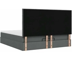 Osmanų lova su čiužiniu ir LED tamsiai pilkas 180x200cm audinys