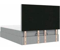 Osmanų lova su čiužiniu ir LED šviesiai pilka 140x190cm audinys