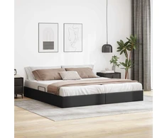 Lova Otomano lovos rėmas Juodas 200 x 200 cm Dirbtinė oda