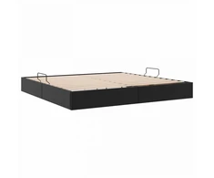 Lova Otomano lovos rėmas Juodas 200 x 200 cm Dirbtinė oda