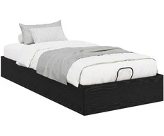 Lova Otomano lovos rėmas su saugykla Juodas Ąžuolas 75,5 x 190 cm