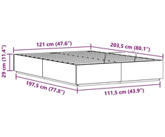 Lova Otomano lovos rėmas Natūrali 120 x 200 cm Tvirtas pušies medis