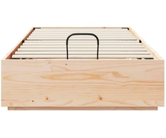 Lova Otomano lovos rėmas Natūrali 90 x 200 cm Tvirtas pušies medis
