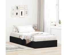 Lova Otomano lovos rėmas su saugykla Juoda 90 x 200 cm Aksomas