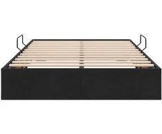 Lova Otomano lovos rėmas su saugykla Juoda 120 x 200 cm Aksomas