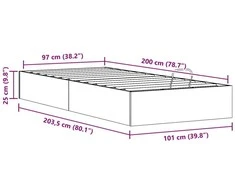 Lova Otomano lovos rėmas su saugojimo funkcija Natūrali 100 x 200 cm