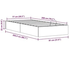 Lova Otomano lovos rėmas su saugojimo funkcija Natūrali 80 x 200 cm