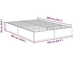 Otomano lovos rėmas su saugykla Amatinė Ąžuolas 150 x 200 cm