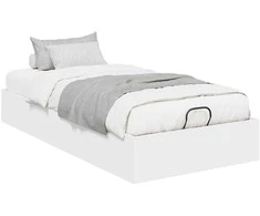 Lova Otomano lovos rėmas Baltas 203 x 90 x 25 cm Dirbtinė mediena