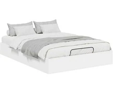 Lova Otomano lovos rėmas Baltas 203 x 140 x 25 cm Dirbtinė mediena