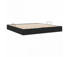 Lova Otomano lovos rėmas su saugykla Juodas 200 x 200 cm audinys