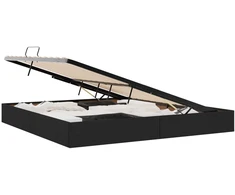 Lova Otomano lovos rėmas su saugykla Juodas 200 x 200 cm audinys