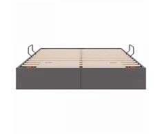 Lova Otomano lovos rėmas su saugykla Pilka 140 x 200 cm Dirbtinė oda