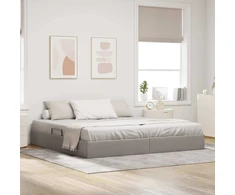 Lova Otomano lovos rėmas su saugykla Taupe 200 x 200 cm audinys
