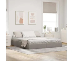Lova Otomano lovos rėmas su saugykla Taupe 180 x 200 cm audinys