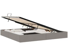Lova Otomano lovos rėmas su saugykla Taupe 200 x 200 cm audinys