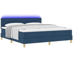 LED Čiužinio Lova su galvūgalio Mėlyna 180 x 200 cm audinys