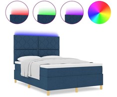 LED Čiužinio Lova su galvūgalio Mėlyna 160 x 200 cm audinys