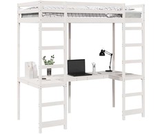Lova Palėpės lovos rėmas Balta 80 x 200 cm Kietos pušies mediena