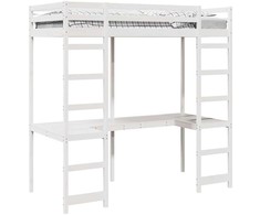 Lova Palėpės lovos rėmas Balta 90 x 190 cm Kietos pušies mediena