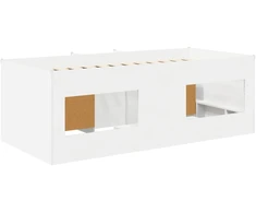 Lova Palėpės lovos rėmas su spinta 3 pcs Balta Apdirbta mediena