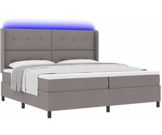 LED Čiužinio Lova su galvūgalio Tortora 200 x 200 cm audinys