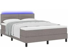 Kiemas lova su čiužiniu su LED Taupe 140 x 200 cm audinys