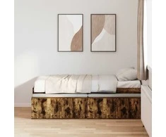 Lova Lovos rėmas Rūkyta ąžuolas 100 x 200 cm Apdirbta mediena