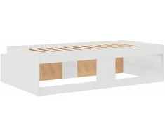 Lovos rėmas su stalčių Balta 90 x 200 cm Apdirbta mediena