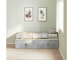 Lova Lovos rėmas Betono pilka 100 x 200 cm Apdirbta mediena