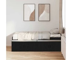 Lova Lovos rėmas Juodas ąžuolas 80 x 200 cm Apdirbta mediena