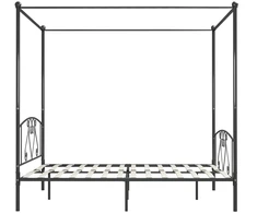 Lova su baldakimu, pilkos spalvos, 200x200cm, metalas