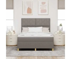 LED Čiužinio Lova su čiužiniu Taupe 160 x 200 cm audinys