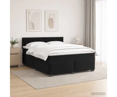 Lova su čiužiniu ir LED apšvietimu Juoda 160 x 200 cm Aksomas