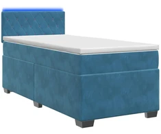 Lova su čiužiniu ir LED apšvietimu Mėlyna 80 x 200 cm Aksomas