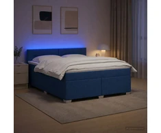 Lova su čiužiniu ir LED apšvietimu Mėlyna 180 x 200 cm Audinys