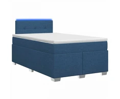 Lova su čiužiniu ir LED apšvietimu Mėlyna 120 x 190 cm Audinys