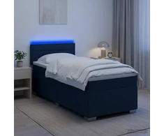 Lova su čiužiniu ir LED apšvietimu Mėlyna 100 x 200 cm Audinys