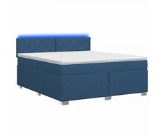 Lova su čiužiniu ir LED apšvietimu Mėlyna 140 x 190 cm Audinys