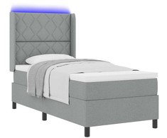 LED Čiužinio Lova Šviesiai pilka 90 x 200 cm audinys