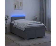 Lova su čiužiniu ir LED apšvietimu Šviesiai pilka 120 x 200 cm