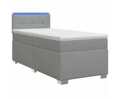 Lova su čiužiniu ir LED apšvietimu Šviesiai pilka 100 x 200 cm