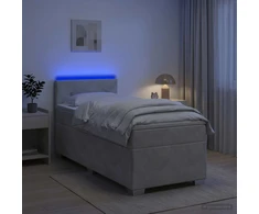 Lova su čiužiniu ir LED apšvietimu Šviesiai pilka 80 x 200 cm