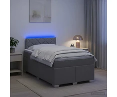 Lova su čiužiniu ir LED apšvietimu Šviesiai pilka 120 x 200 cm