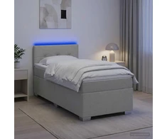 Lova su čiužiniu ir LED apšvietimu Šviesiai pilka 100 x 200 cm